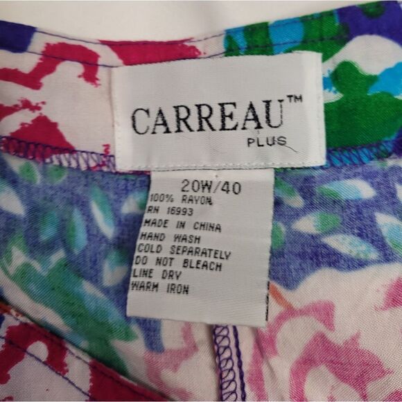 VINTAGE 90s volup bright floral sleeveless button up romper 2X - Picture 4 of 7